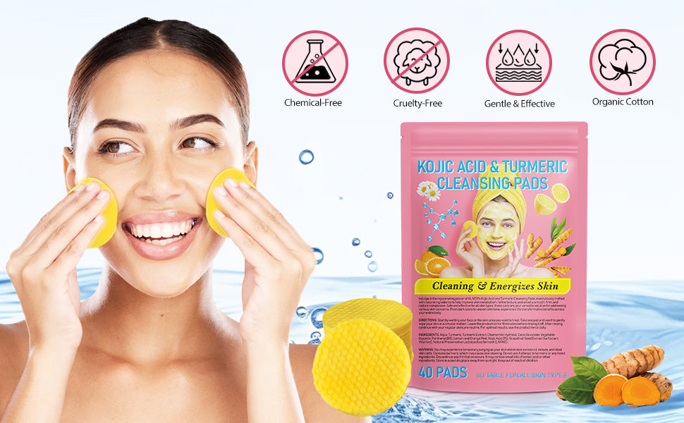 Kojic Acid & Turmeric Brightening Cleansing Pads