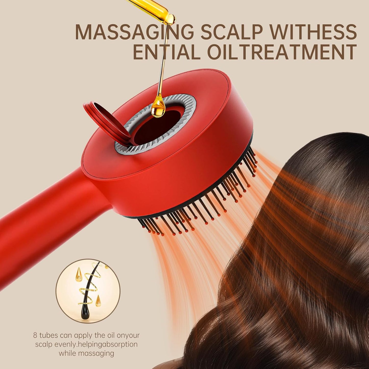 Scalp Massage Brush with Oil Applicator